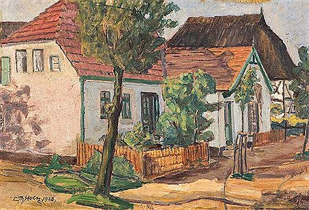 Dorfstraße im Sommer, Wustrow by Erich Theodor Holtz - Auction record, sale price, and art valuation. Compare with similar artists and explore comparable artworks.