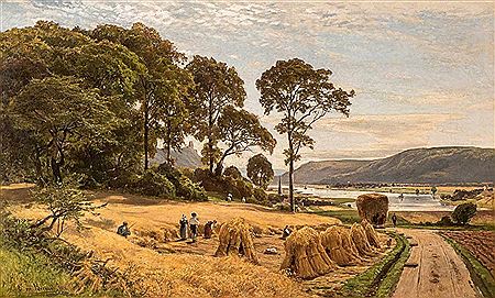 Getreideernte im Rheintal (cereal harvest at Rhine Valley) by Ernst Phipp Von Bernuth - Auction record, sale price, and art valuation. Compare with similar artists and explore comparable artworks.