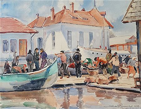 Quay at Valcov by Mihail Gavrilov - Auction record, sale price, and art valuation. Compare with similar artists and explore comparable artworks.