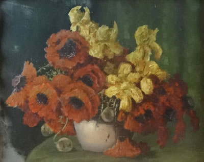 Poppies and Iris by Cornel Ratiu - Auction record, sale price, and art valuation. Compare with similar artists and explore comparable artworks.