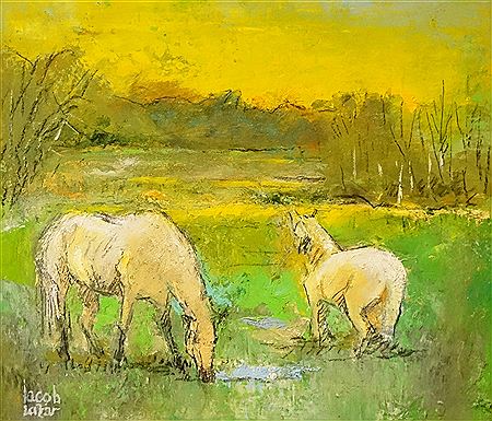 Sample artwork by Iacob Lazar (Born 1931), known for contemporary painting, book illustration, mural painting - View similar artists and auction records