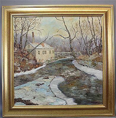 Landscape with home and stream