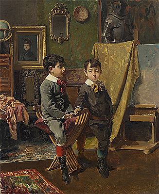 Retrato de Salvador y Enrique Martínez Cubells, hijos del pintor