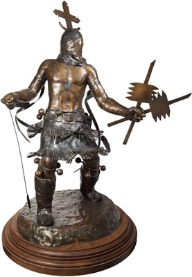 Sample artwork by Craig Goseyun (Born 1960), known for apache spirit figure sculpture - View similar artists and auction records