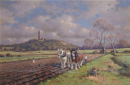 PLOUGH SCENE FROM BRIDGE OF ALLAN