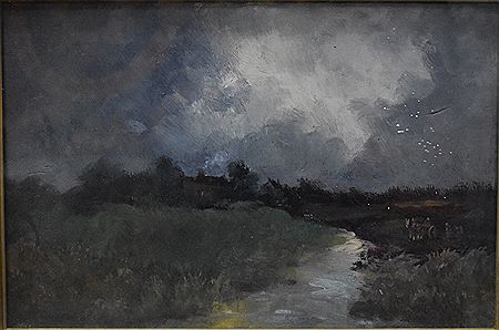 A RIVER LANDSCAPE UNDER DARK CLOUDS by Robert West Napier - Auction record, sale price, and art valuation. Compare with similar artists and explore comparable artworks.