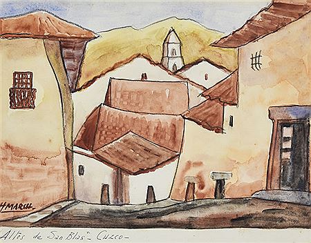 "ALTOS DE SAN BLAS - CUZCO" by Horacio March - Auction record, sale price, and art valuation. Compare with similar artists and explore comparable artworks.