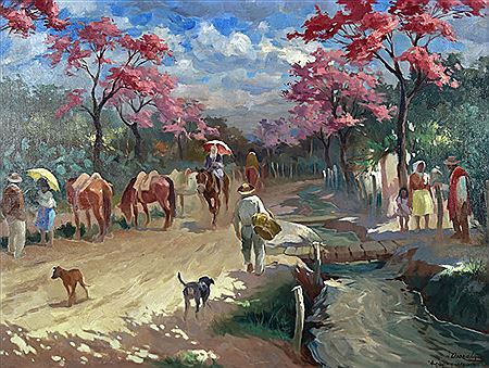 "ACEQUIA Y LAPACHOS" by Antonio Osorio Luque - Auction record, sale price, and art valuation. Compare with similar artists and explore comparable artworks.