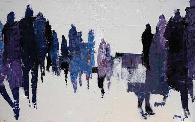 Sample artwork by Alimi Adewale (Born 1974), known for urban issue themed portrait, landscape and nude abstract  painting - View similar artists and auction records