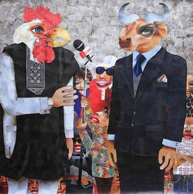 COCK AND BULL STORY 2018 by Chike Obeagu - Auction record, sale price, and art valuation. Compare with similar artists and explore comparable artworks.