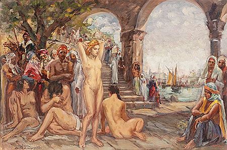Slave Market by Apostol Manciulescu - Auction record, sale price, and art valuation. Compare with similar artists and explore comparable artworks.