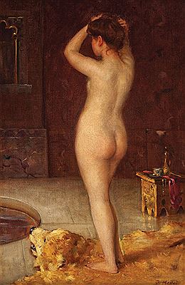 Nude in Oriental Interior by Pierre Bellet - Auction record, sale price, and art valuation. Compare with similar artists and explore comparable artworks.