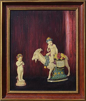 Still-life with porcelain figures