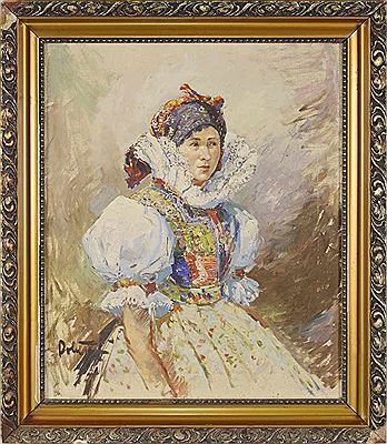 Girl from Klobouky by Ludvik Dobes - Auction record, sale price, and art valuation. Compare with similar artists and explore comparable artworks.