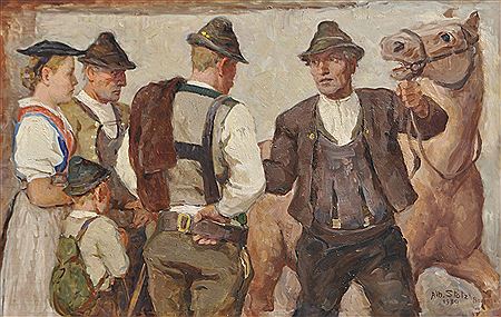 Ross trading in Sarntal 1939 by Albert Stolz - Auction record, sale price, and art valuation. Compare with similar artists and explore comparable artworks.