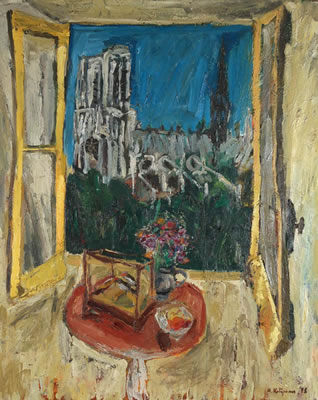 Window view of Notre Dame, 1948