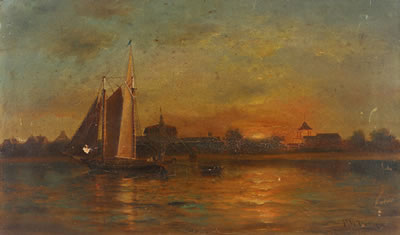 'Sunset, Black Rock Harbor'