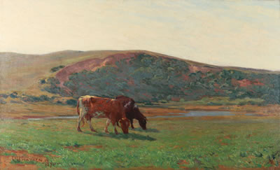 Landscape with a pair of cows, 1890