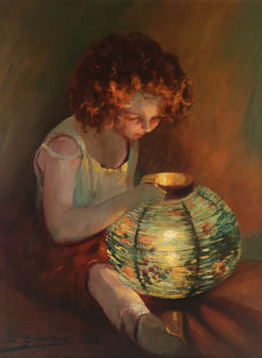 Girl with Japanese lantern, 1923