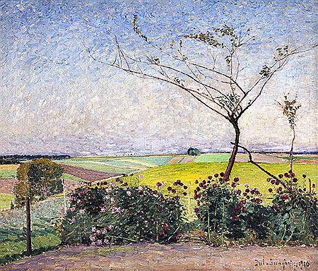 Weiter Blick in die sommerlicher Landschaft