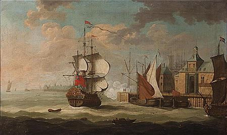"English Ship at Dutch Port"