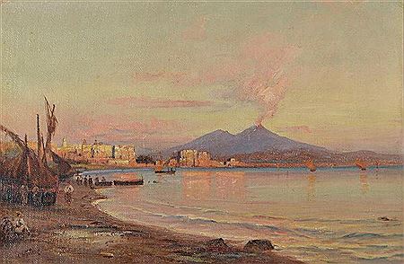 Italian Coast with Volcano in background