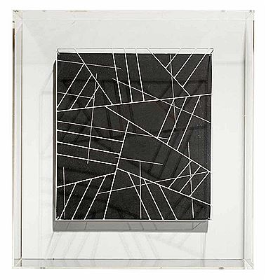 Bemalte Drahtkonstruktion auf schwarzem Acrylgrund um 1991 by Werner Buser - Auction record, sale price, and art valuation. Compare with similar artists and explore comparable artworks.