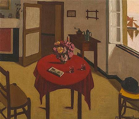 Intérieur à la table rouge