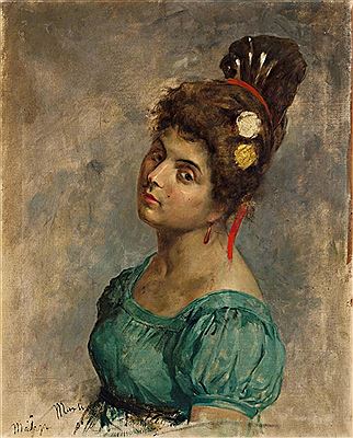 A girl with peintea
