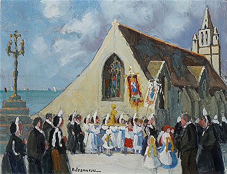 Forgiveness of Our Lady of Joy, Penmarch Pont L'Abbé by Fernand Jeanneau - Auction record, sale price, and art valuation. Compare with similar artists and explore comparable artworks.