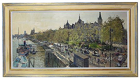 From Hungerford Bridge by Peter Brown - Auction record, sale price, and art valuation. Compare with similar artists and explore comparable artworks.