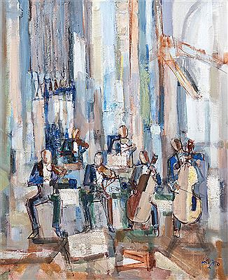 Concert at the collegiate by Albert Lauzero - Auction record, sale price, and art valuation. Compare with similar artists and explore comparable artworks.