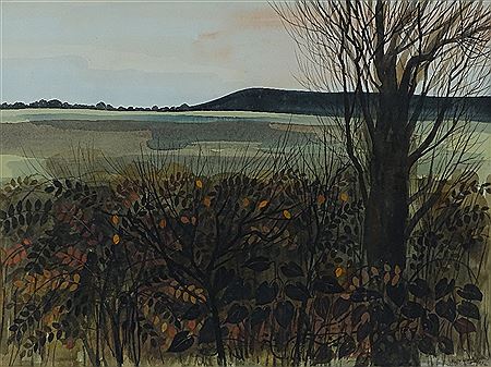 Firle Beacon and Autumn hedgerow by Robert Tavener - Auction record, sale price, and art valuation. Compare with similar artists and explore comparable artworks.