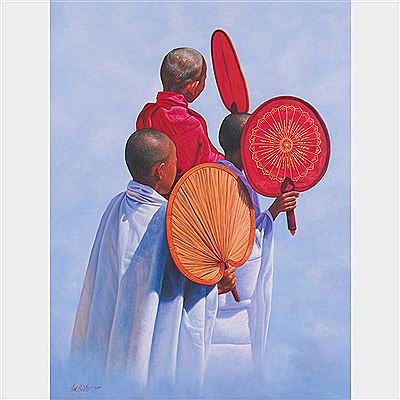 3 Novices with Fan