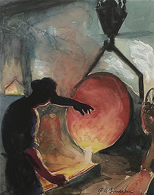 Molten Steel, cover study for Scientific American, 1913