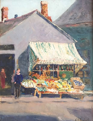 Sample artwork by Harriot Newhall (1874 - 1934), known for street scene, portrait, landscape - View similar artists and auction records