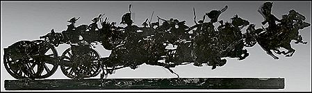 Riders shooting guns