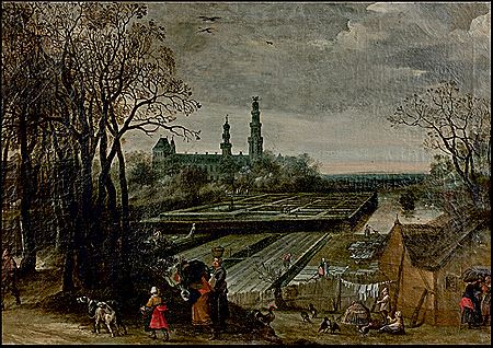 Allégorie du Printemps ou le blanchiment du linge devant le château de Nassau Allégorie de l'Automne ou le départ pour la chasse, Allégorie de l'Hiver ou le patinage sur le lac