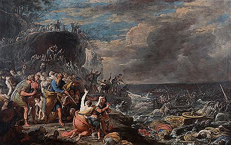 Mosè guida il popolo d'Israele al passaggio del Mar Rosso