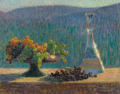 Nature morte au plat de raisins