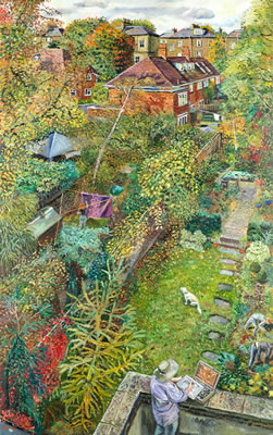 'Back gardens in autumn, Islington' by Melissa Scott Miller - Auction record, sale price, and art valuation. Compare with similar artists and explore comparable artworks.