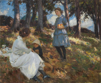 A picnic by Frederick Stead - Auction record, sale price, and art valuation. Compare with similar artists and explore comparable artworks.