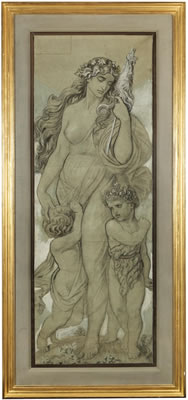 Cartoon for a fresco: 'Eve, Cain and Abel'