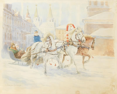 Troika by Elena Petrovna Samokish-Sudkovskaya - Auction record, sale price, and art valuation. Compare with similar artists and explore comparable artworks.