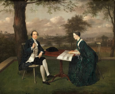 James, 20th Earl of Kildare and his wife Emily Mary in the grounds of Carton