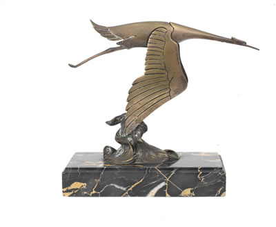 A Hispano-Suiza 'Flying Stork' deskpiece by Francois Bazin - Auction record, sale price, and art valuation. Compare with similar artists and explore comparable artworks.