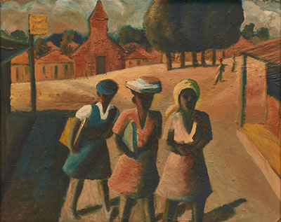 Three school girls