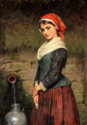 Girl by a well