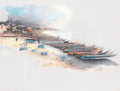 Sample artwork by Ismael Kateregga (Born 1980), known for paintings - View similar artists and auction records