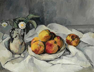 Still life with peaches